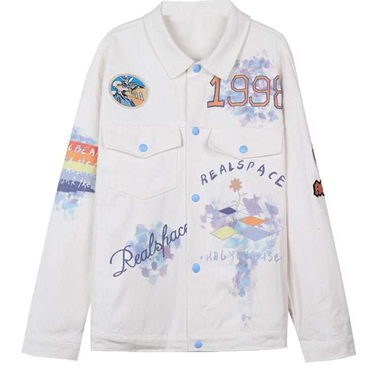 Damen Freizeitjacke Bunter Druck Locker Fit