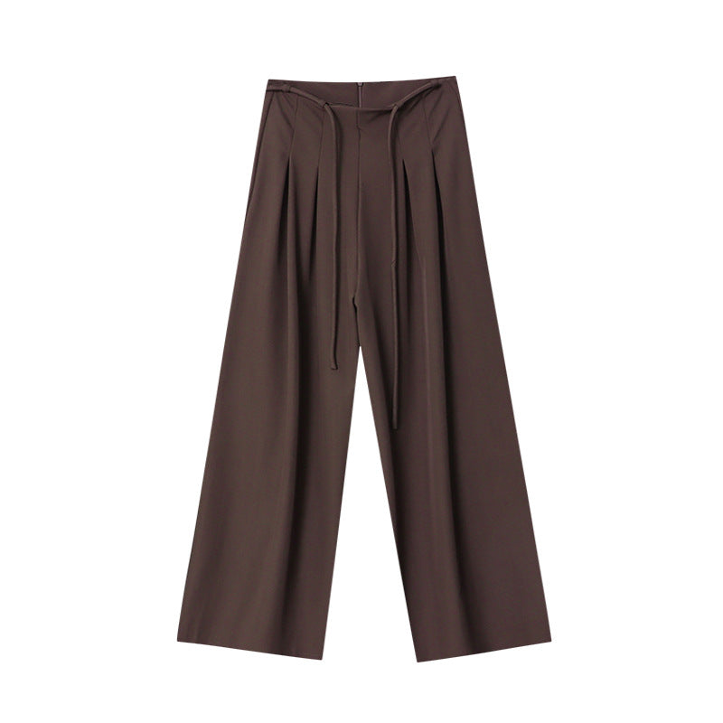 Damen Palazzohose Weite Taillenkordel Diagonal Schnitt