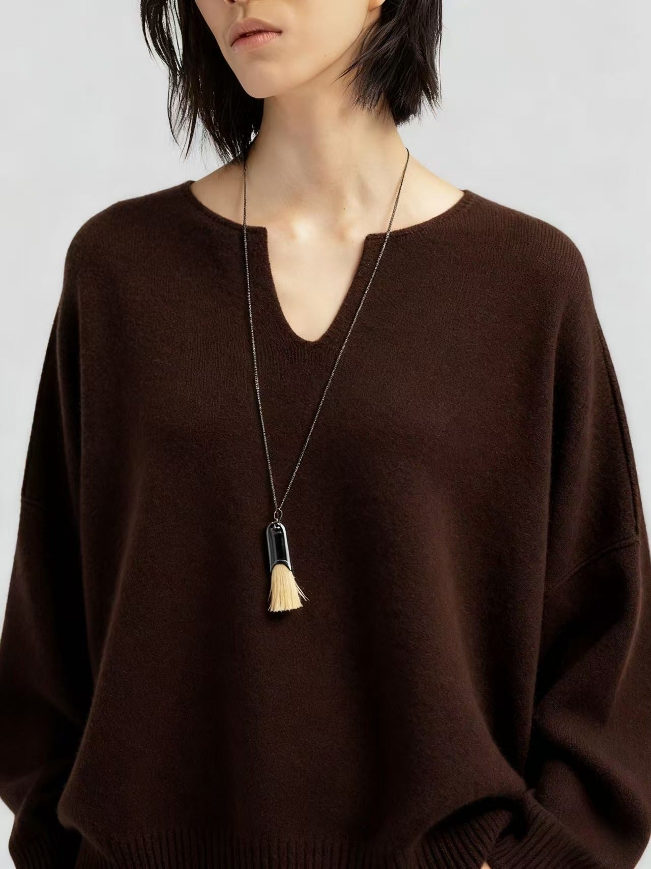 Damen Strickpullover Oversized V-Ausschnitt Eveloria