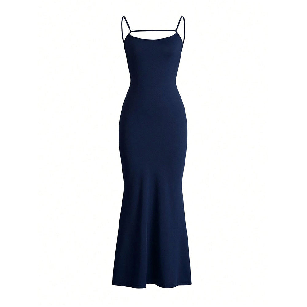 Damen Maxikleid Schulterfrei Raffinierte Schnürdetails Eveloria