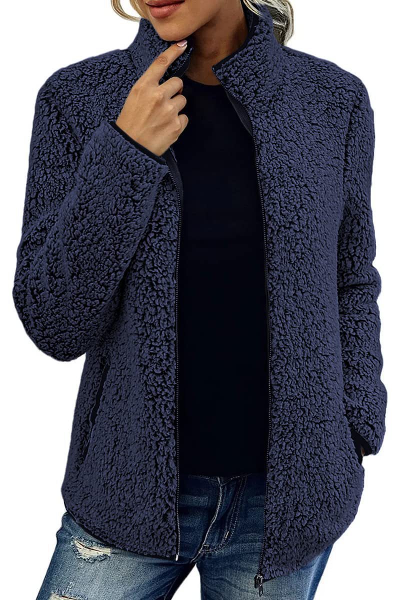 Damen Fleecejacke Weich Hochkragen Eveloria