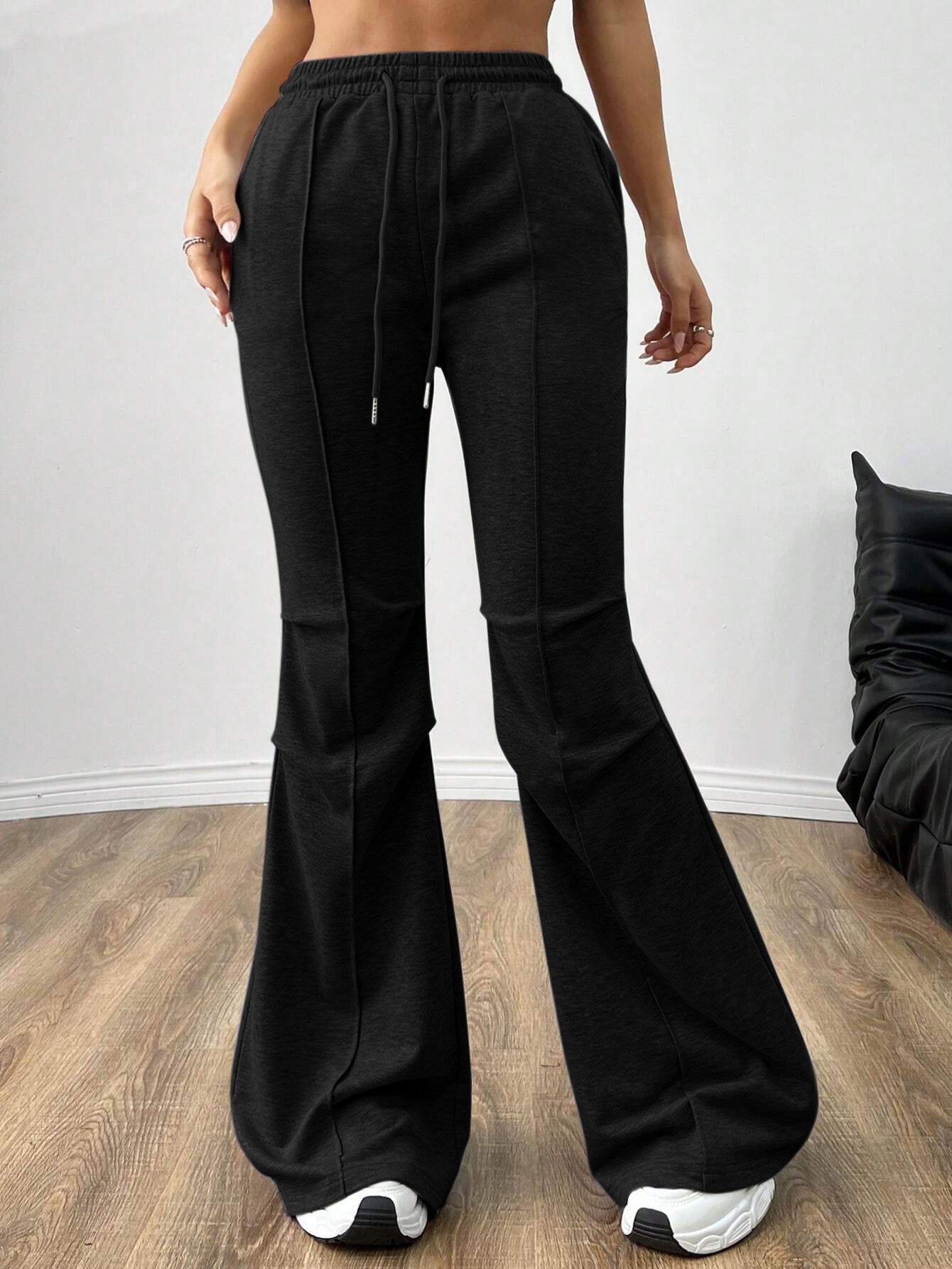 Damen Jogginghose Elastischer Bund Ausgestellt Bein Eveloria