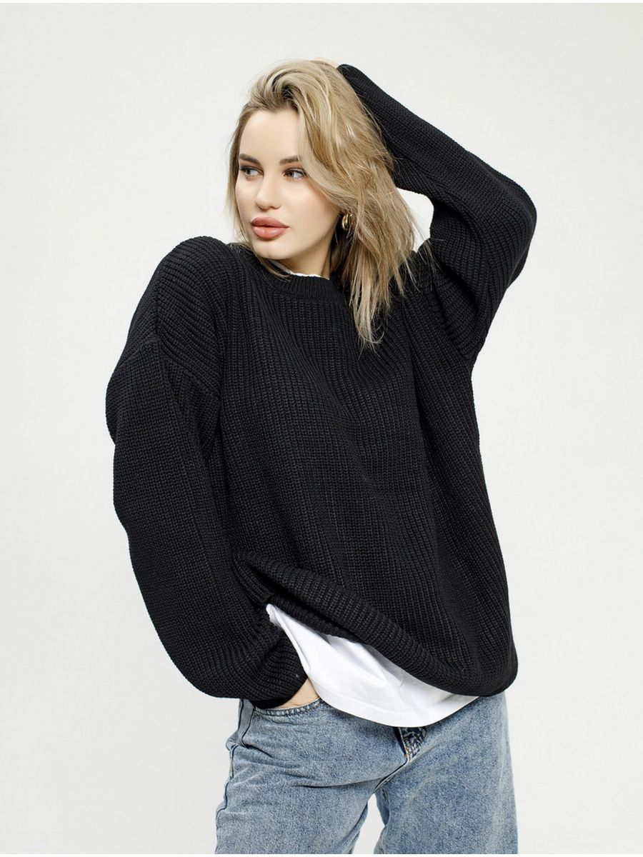 Damen Grobstrickpullover Lässiger Schnitt Großzügige Ärmel