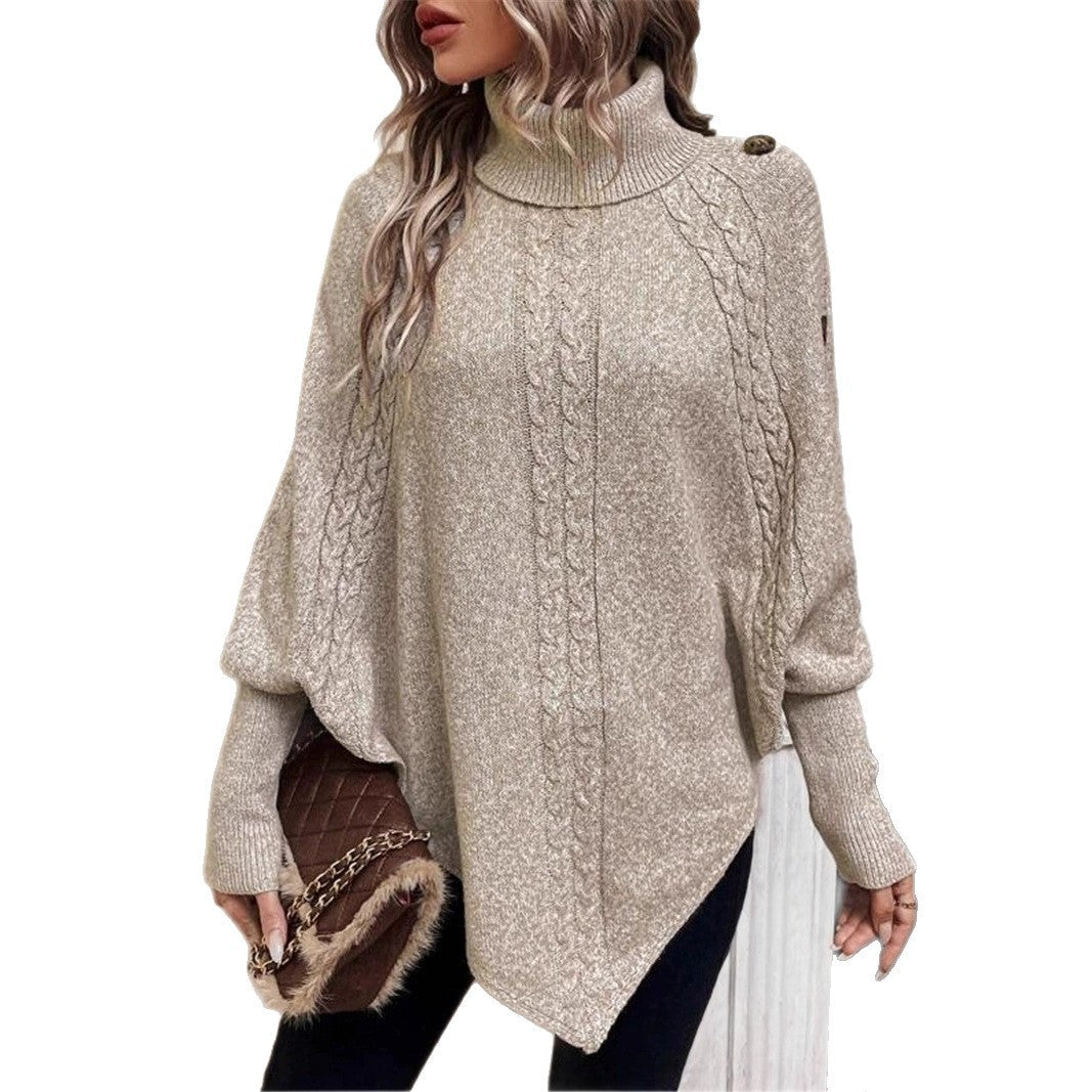 Damen Strickpullover Rollkragen Kuschelfaser Beige
