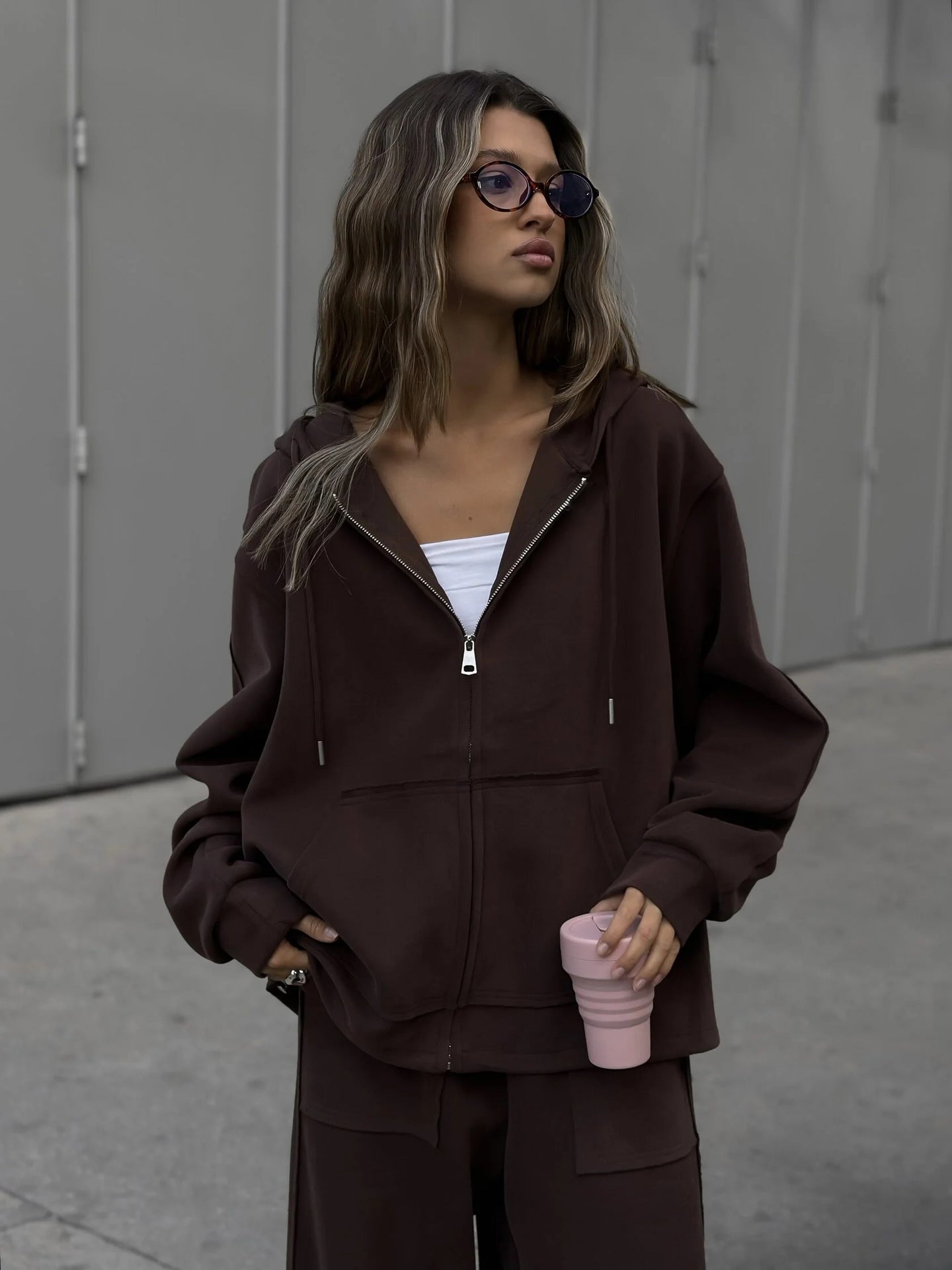 Damen Loungewear-Set mit Kapuzenpullover und Hose