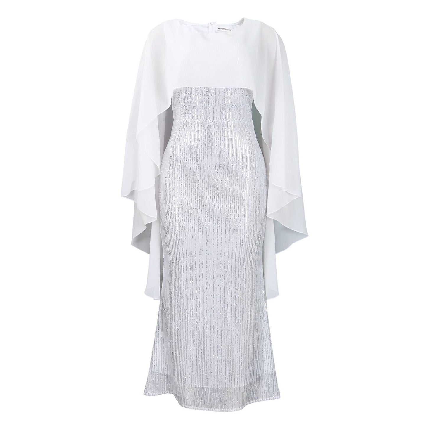Damen Abendkleid mit Pailletten und Cape
