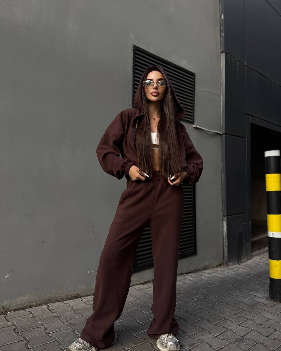 Damen Oversized Jumpsuit mit Kapuze Eveloria