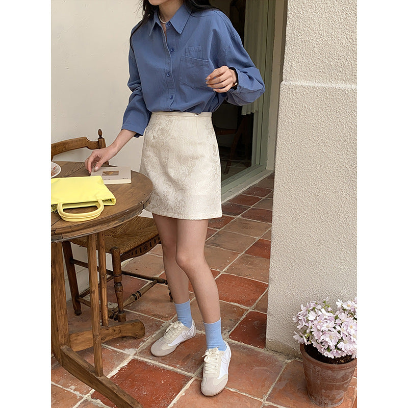 Damen Bluse Puffärmel Raffinierter Stoff Eveloria