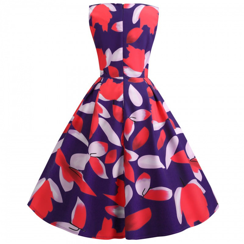 Damen A-Linien Kleid Floralmuster Elastisch Elegant