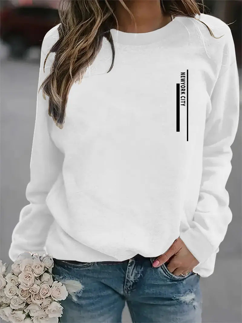 Damen Sweatshirt Städte-Aufdruck Eveloria Modern