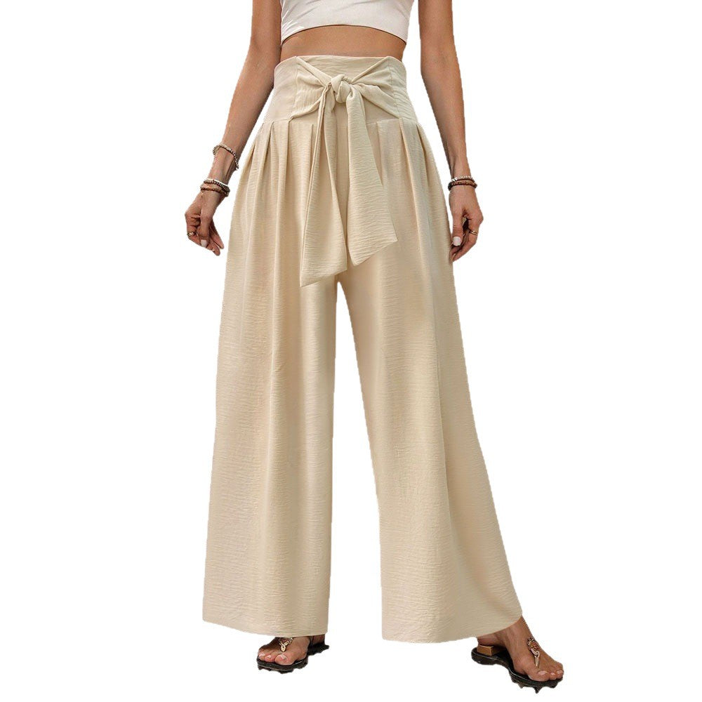 Damen Palazzo-Hosen Hochtailliert Bogen-Wickeldetails Eveloria
