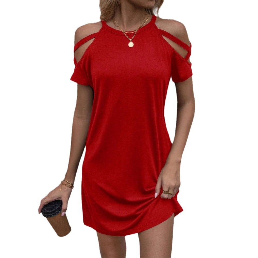 Damen Minikleid Cut-Out Verstellbare Träger Eveloria