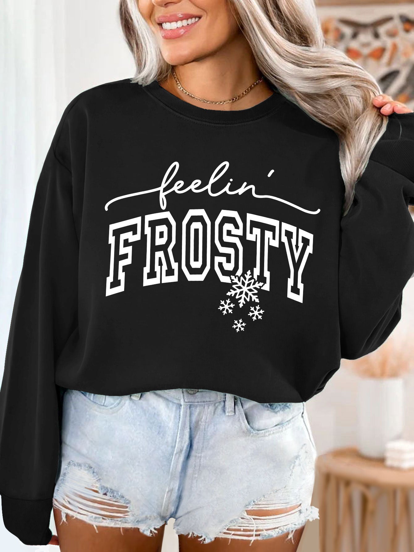 Damen Sweatshirt Grafik Aufdruck Eveloria