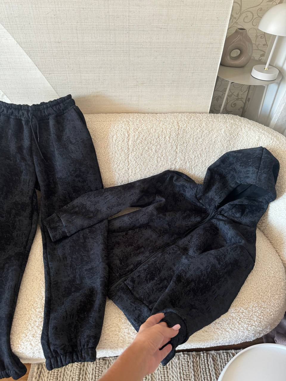 Damen Jogginganzug Sportlich Hoher Kragen Reißverschluss
