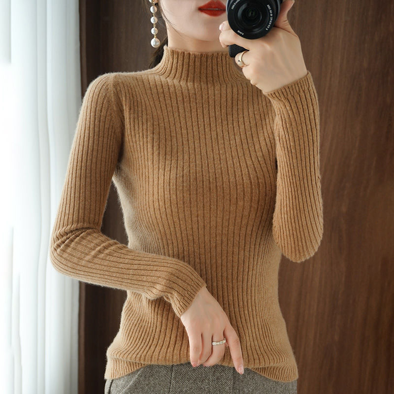 Damen Rollkragenpullover Eveloria Elegantes Merino-Woll-Mischgewebe