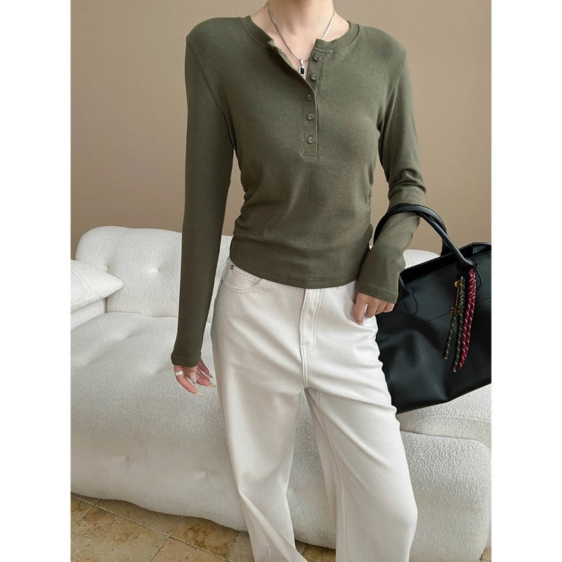 Damen Langarmshirt mit Rippdetails Eveloria