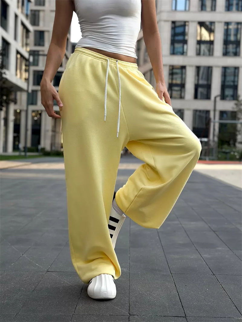 Damen Sweatpants Hochbund mit Taschen Bequem