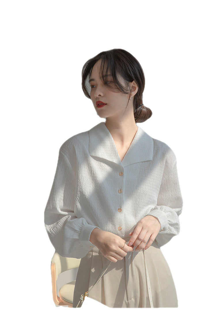 Damen Blusenshirt V-Ausschnitt Puffärmel Eveloria