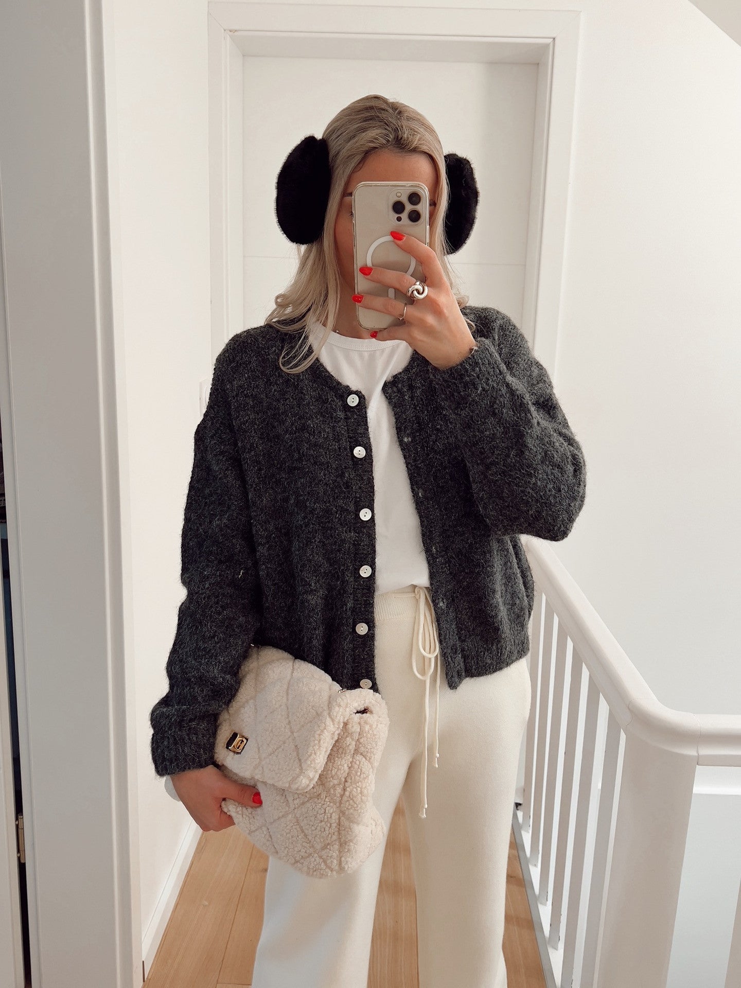 Damen Strickjacke Lässig Knöpfe Feinripp Eveloria
