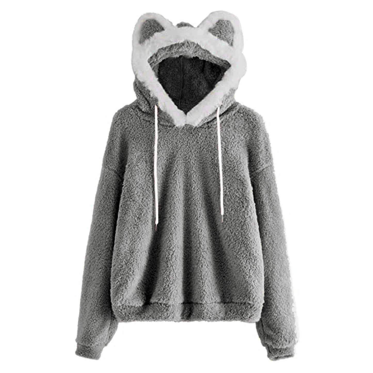Damen Kapuzenpullover mit Katzenohren Weich Eveloria