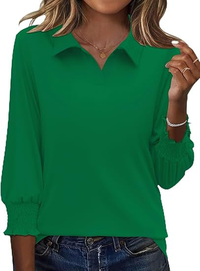 Damen Poloshirt Rüschendetails Elegantes Design Eveloria