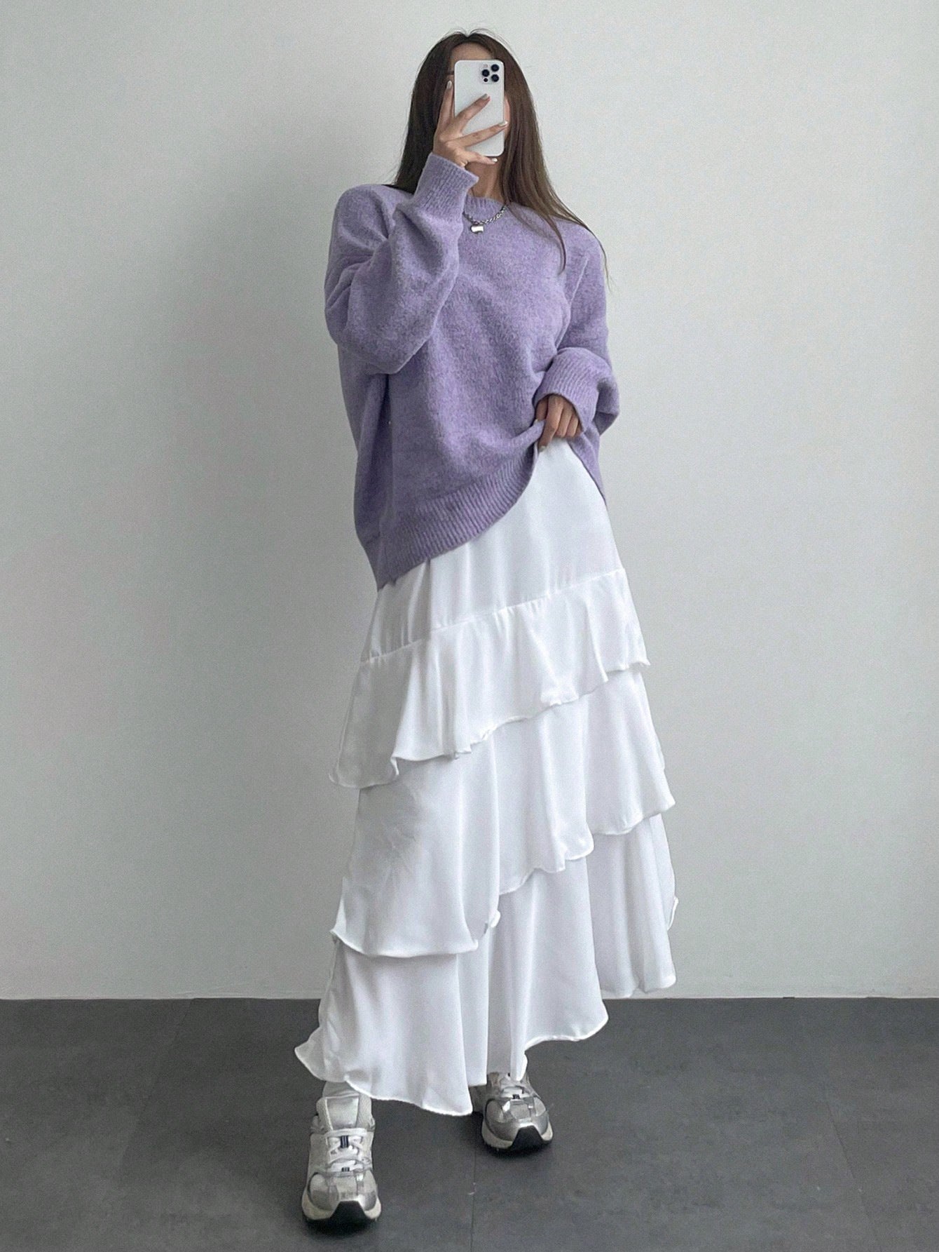 Damen Grobstrickpullover Lässiger Schnitt Voluminöse Ärmel Eveloria