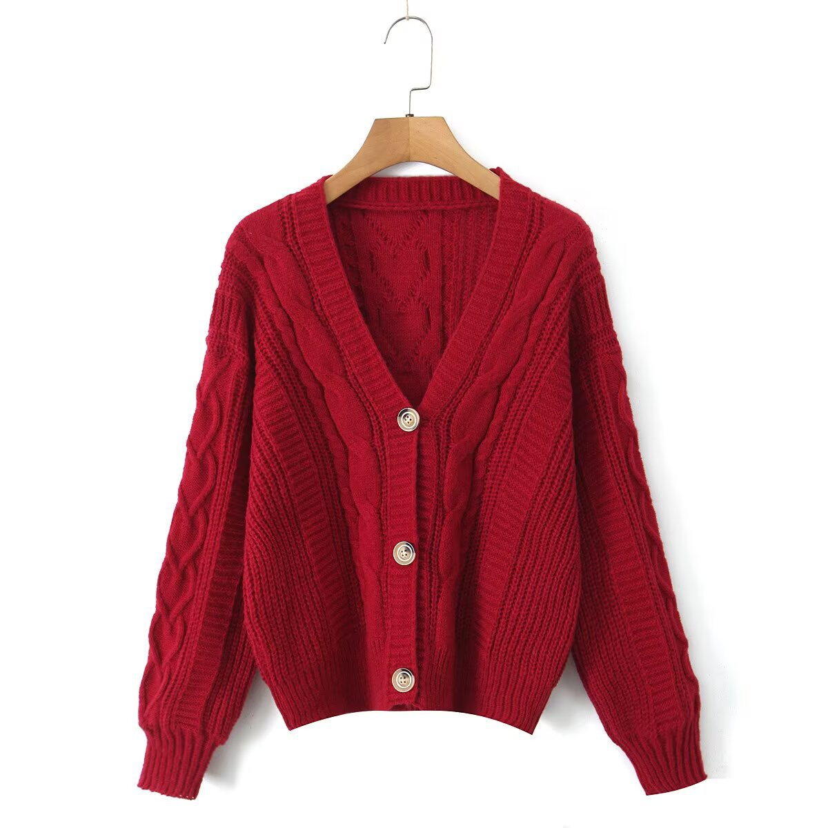 Damen Strickjacke V-Ausschnitt Kuschelig Eveloria