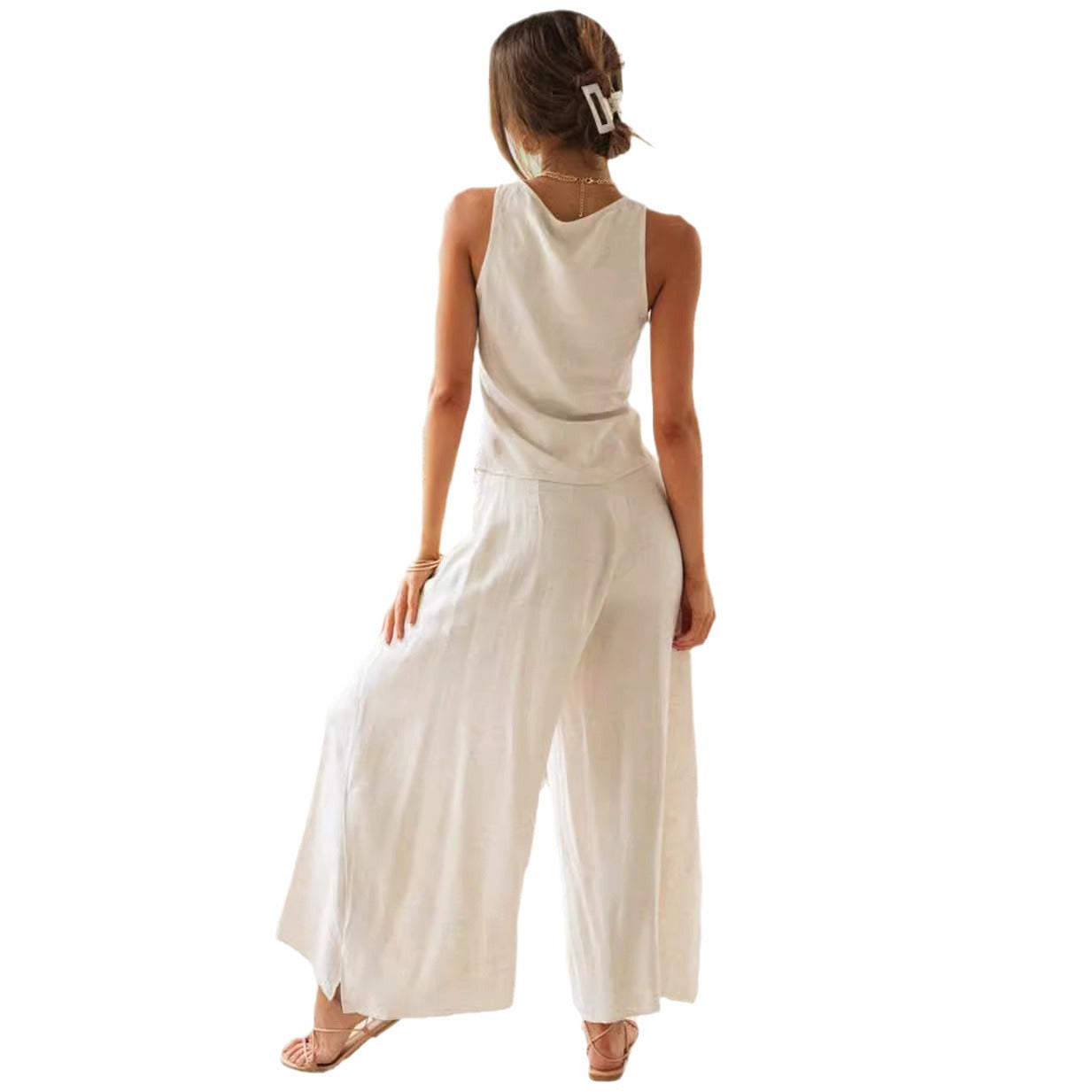 Damen Zweiteiliges Set Cropped weite Hose Eveloria