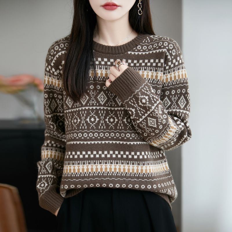Damen Strickpullover Gemustert Eveloria