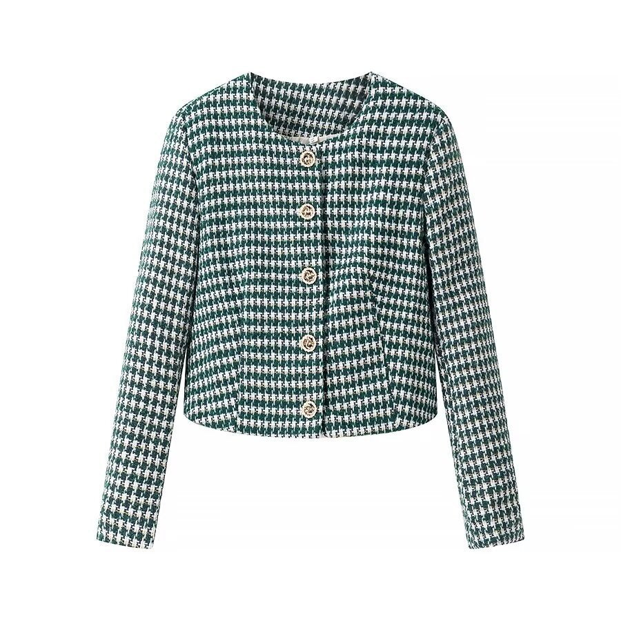 Damen Jacquardjacke Klassischer Schnitt Knöpfe Eveloria