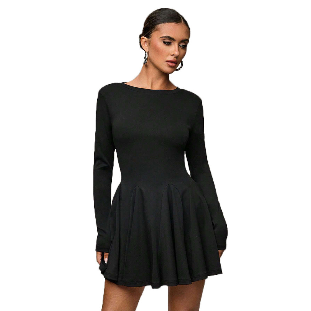Damen Mini-Kleid Puffärmel Schwingrock Eveloria