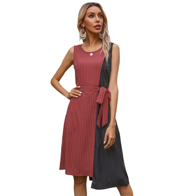 Damen Wickelkleid Asymmetrisch Taillengürtel Eveloria
