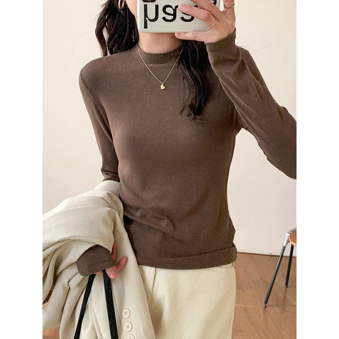 Damen Langarmshirt Höherer Stehkragen Eveloria