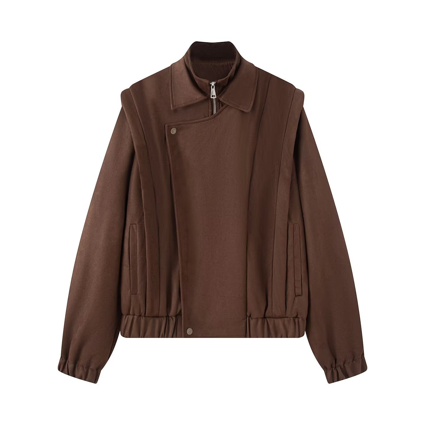 Damen Übergangsjacke Asymmetrisch Bequem Eveloria