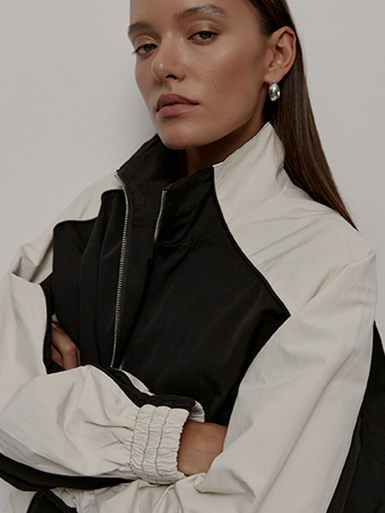 Damen Oversized Jacke Sportlich Reißverschluss Eveloria
