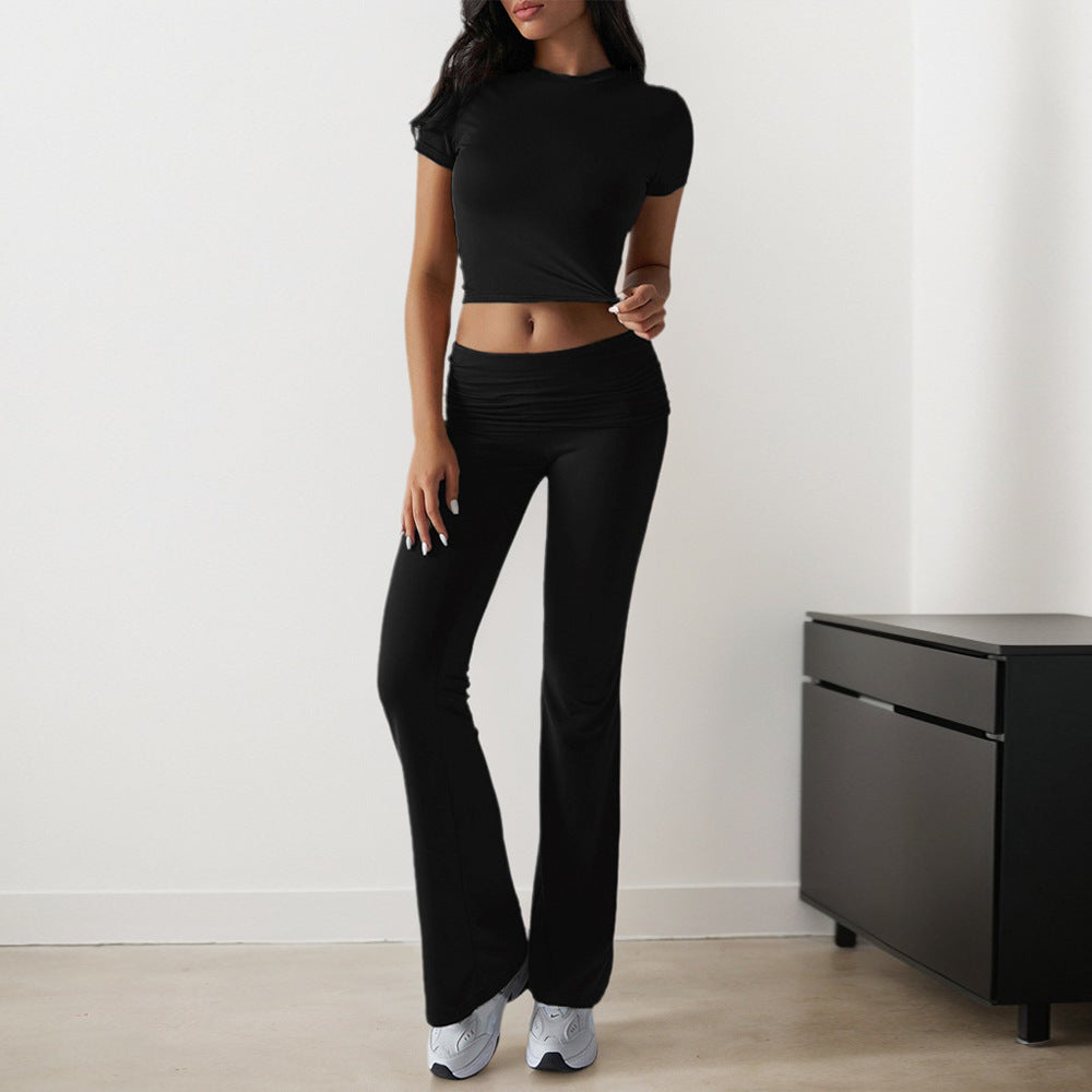 Damen Sportset Figurbetonter Flare Leggings Eveloria