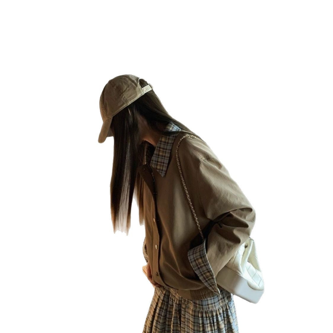 Damen Oversize-Jacke Karomuster