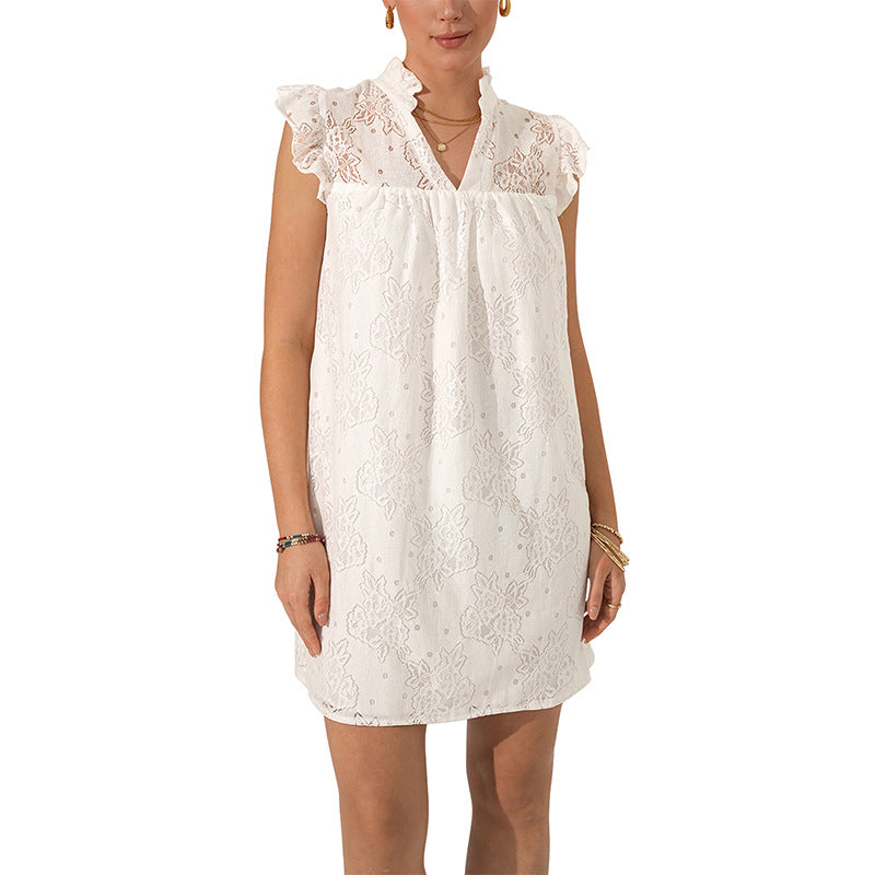 Damen Sommerkleid Spitzenakzente Eveloria