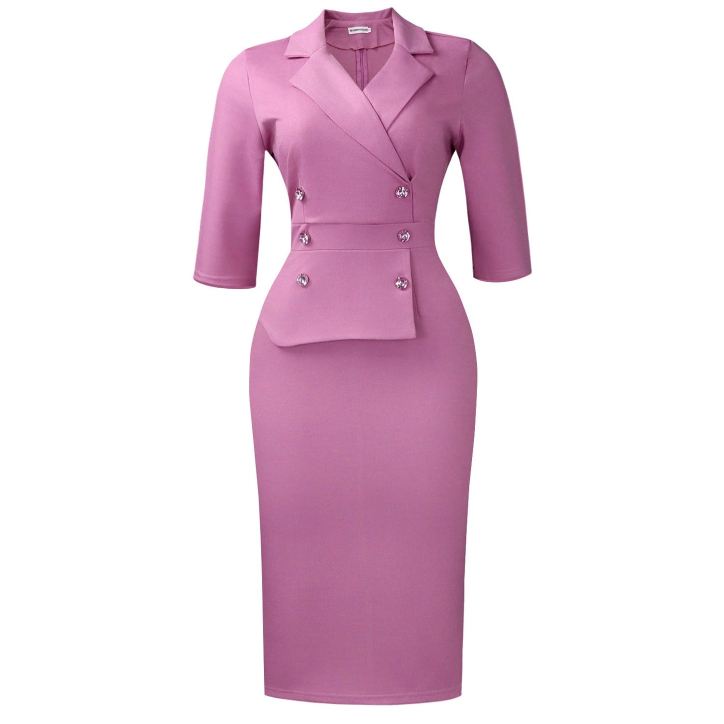 Damen Blazer-Kleid Tailliert Elegante Knöpfe Eveloria