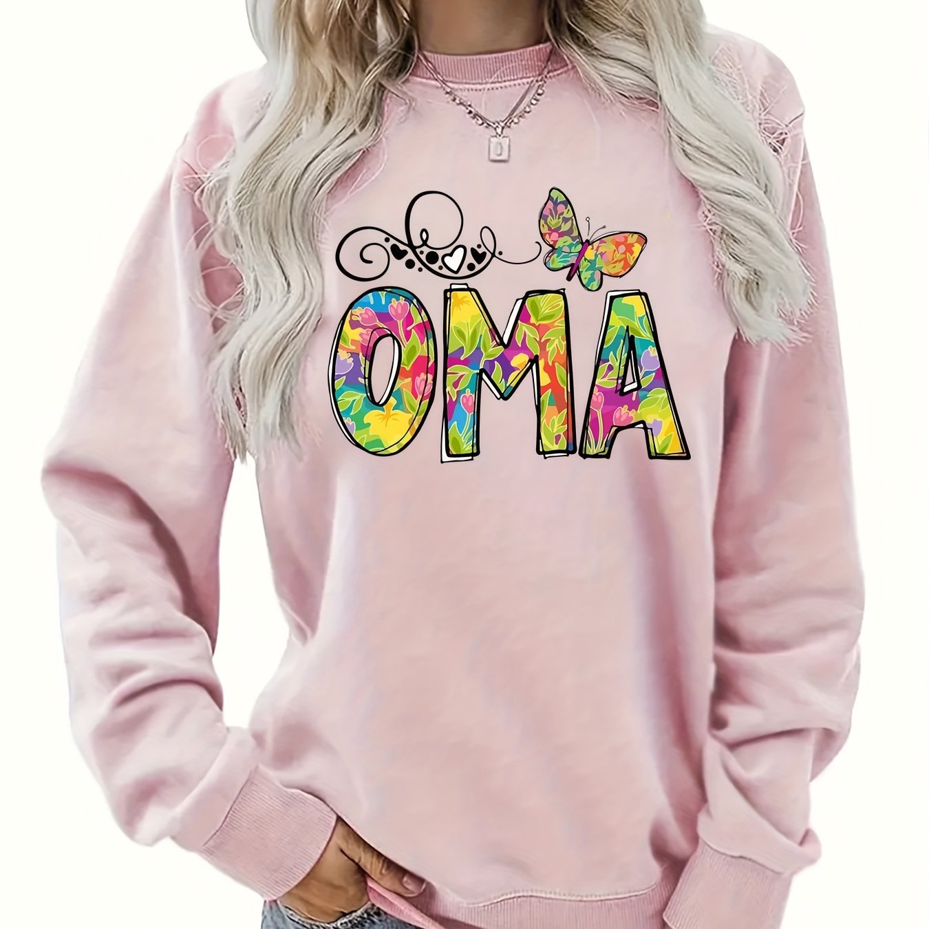 Damen Sweatshirt Botanischer Aufdruck Eveloria