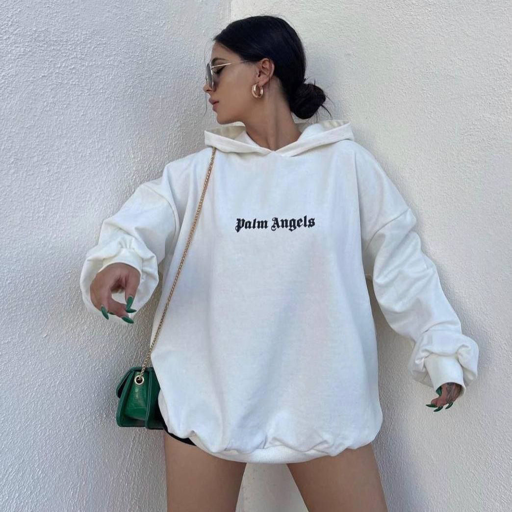 Damen Oversized Hoodie Kängurutasche Grau Eveloria