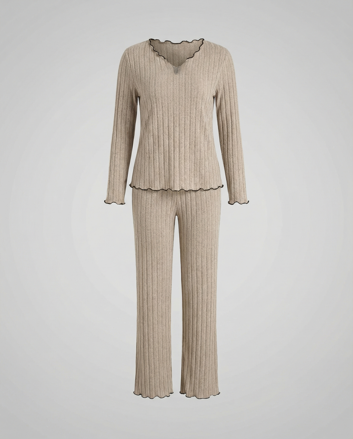Damen Pyjamas Set mit Rüschen