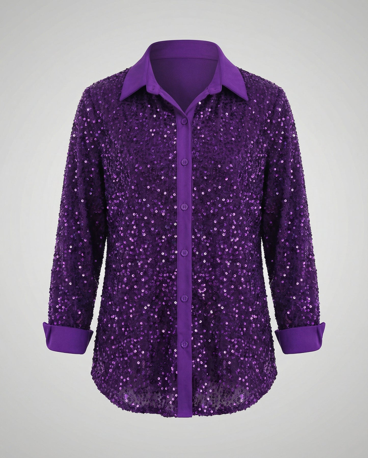 Damen Glitzerbluse Pailletten Oberteil