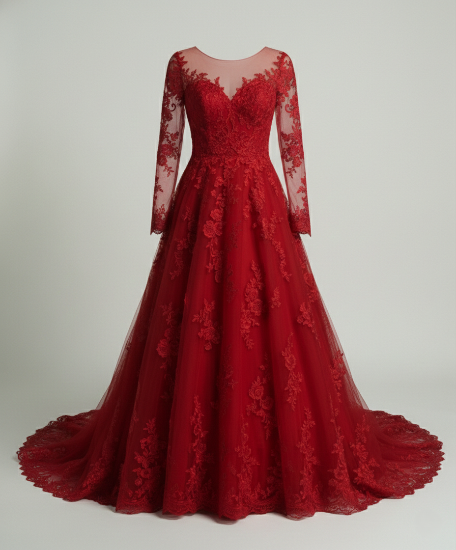Damen Hochzeitskleid aus Spitze Weiß