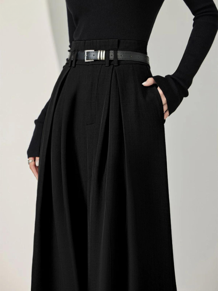 Damenweite Hose Hochgeschnittene Bein Hose aus Stretch
