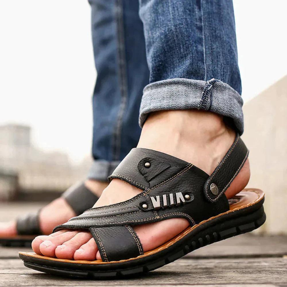 Orthopädische Sandalen - Ergonomisch - Rutschfest - Wanderschuhe - Herrensandalen-Schwarz-37-Chaps Herrenmode