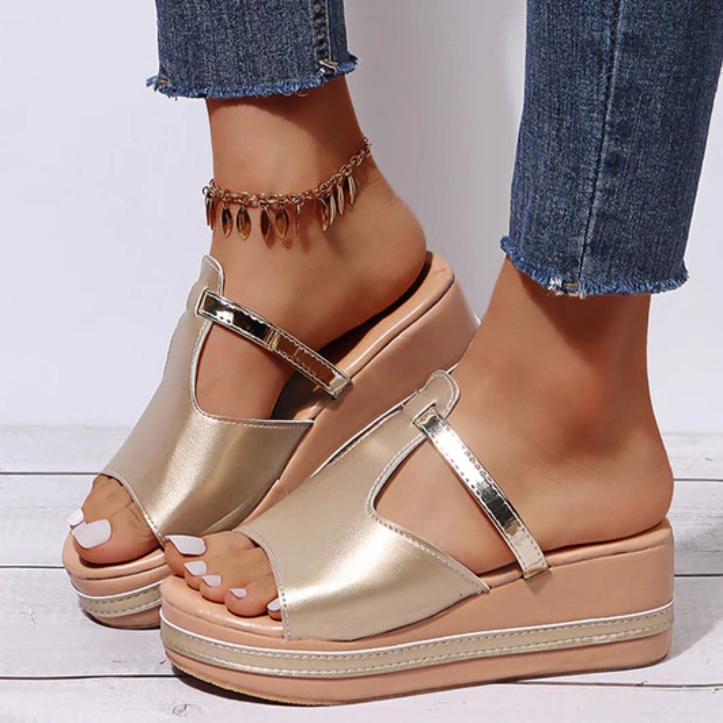 Eveloria Damen Orthopädische Sandalen Hochabsatz