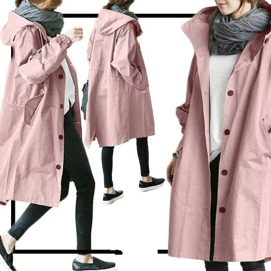 Eveloria Damen Trenchcoat Wasserabweisend