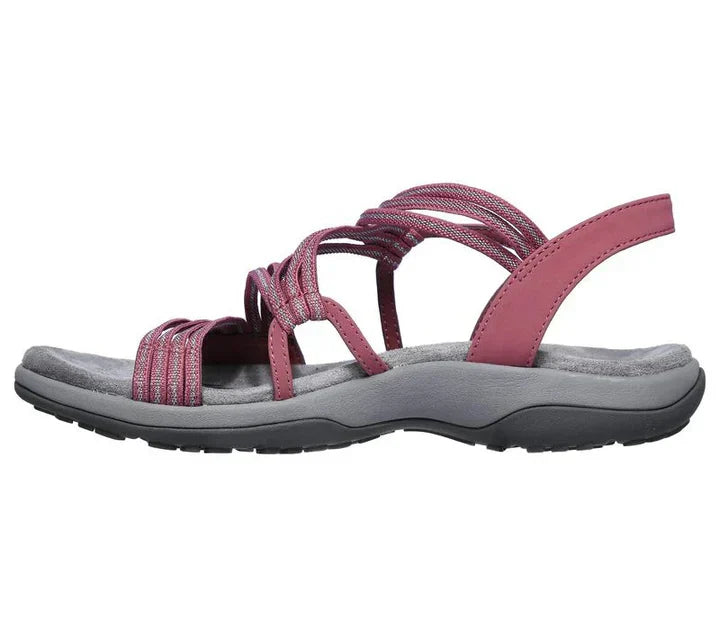 Damen Komfort Sandalen Riemchen Atmungsaktives Material Beige