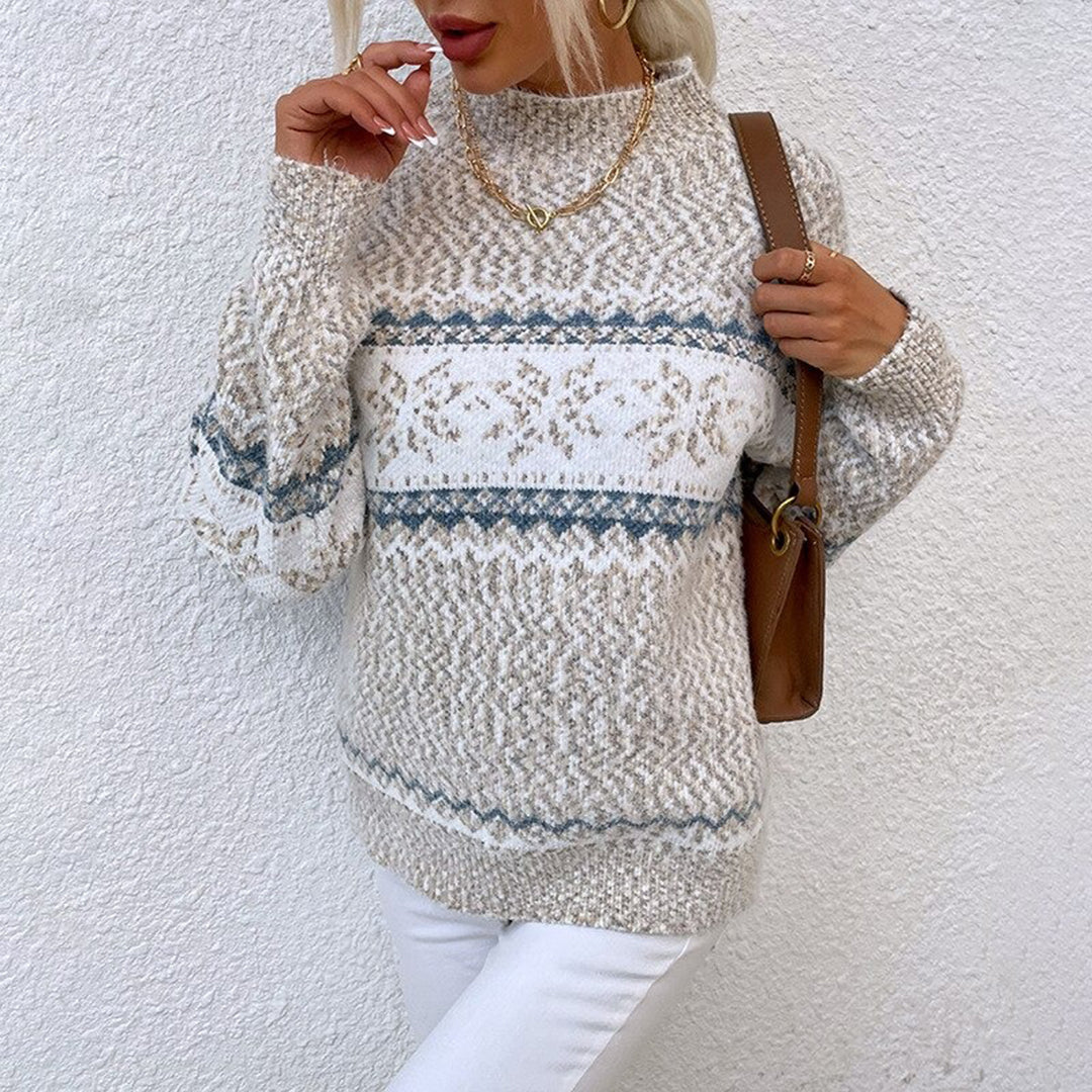 Damen Norweger Pullover Strick